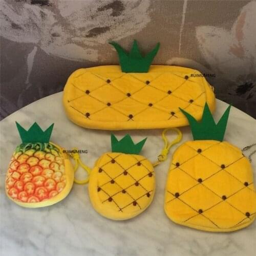 24pcs 8-20CM Fruit Pineapple Mini Coin Purse , Plush Coin Wallet Pouch Case BAG