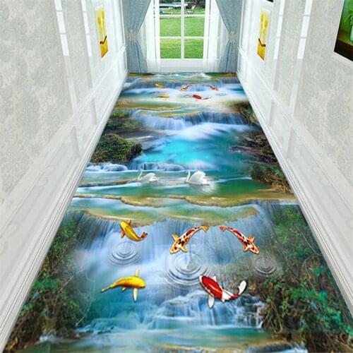3D Landscape Corridor Soft Carpet Bedroom Flannel Mat S Childrens Play Mat Modern Area Decorative Rug