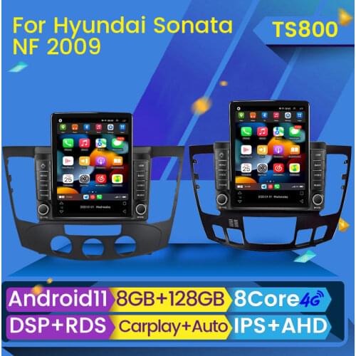 4G LTE RDS HD Vertical Style Tesla Screen Android Car Radio GPS Navigation Multimedia Player for Hyundai SONATA NF 2008 -2010