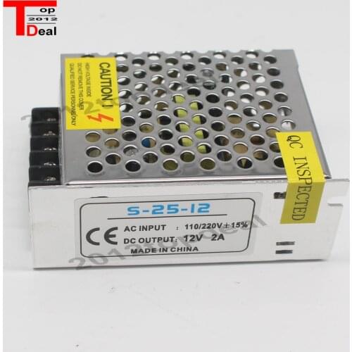 AC 110V-220V TO DC 12V 2A 25W Switch Power Supply Driver Adapter LED Strip Light