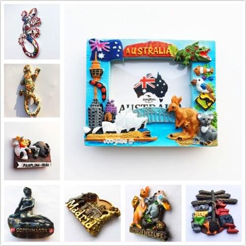 Australia Europe and America 3D Fridge Magnets Tourism Souvenir Refrigerator Magnetic Sticker Collection Handicraft Gift