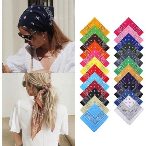 New Bohemian Print Bandana Hair Bands for Women Girls Square Scarf Turban Multifunctional Headband Hair Accessories Headwear