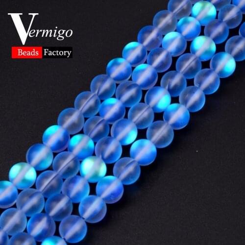 Dull Polished Crystal Beads For Beadwork Frosted Blue Austrian Crystal Stone Beads For Jewelry Making 6 8 10 12mm Diy Bracelet