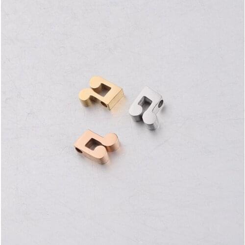 5Pcs 8mm Stainless Steel Musical Note Beads Rose Gold Bracelet Spacer Bead DIY Jewelry Findings Hadmade Necklace Making Supplies