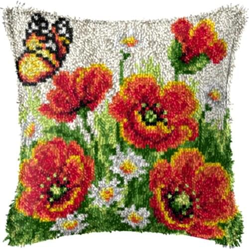 Flowers carpet embroidery sale sets latch hook pillow cross-stitch pillow do it yourself latch hook rug kits tapestry kits hobby