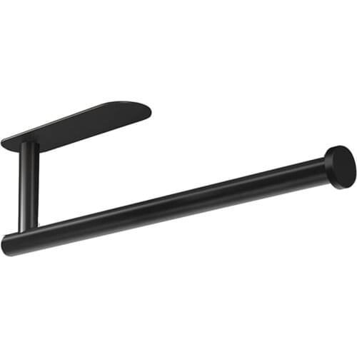 Paper Towel Holder Under Cabinet Wall Mount for Kitchen Paper Towel Adhesive Black Paper Towel Roll Holder Stick to Wall
