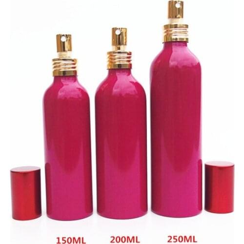 200ml 250ml 300ml 500ml Spray Bottle Empty Refillable Perfume Bottle Rose Red Atomizer Perfume Aluminum High Capacity 5pcs/lot