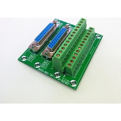 D-SUB DB25 Double Female Header Breakout Board, Terminal Block, Connector,WL-DB-035