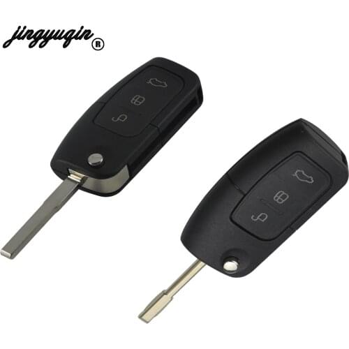 Jingyuqin 3 Buttons Flip Folding Modified Key Shell Remote Fob Cover Styling Case For Ford Focus Fiesta C Max Ka Holder