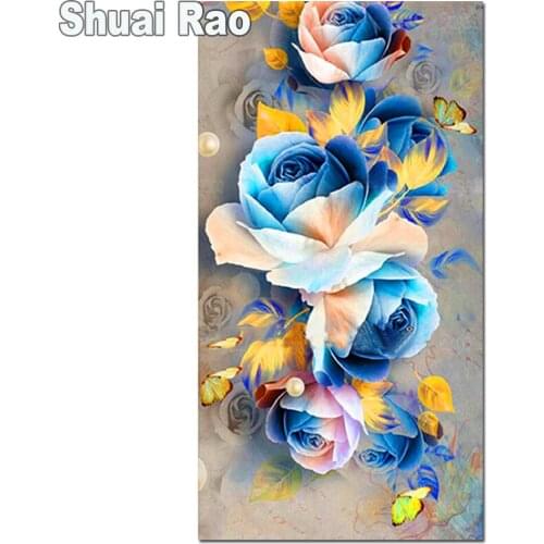 Full square circular 5D DIY Diamond Painting Blue Rose,Diamond Embroidery Flower Cross Stitch kits rhinestones diamond picture