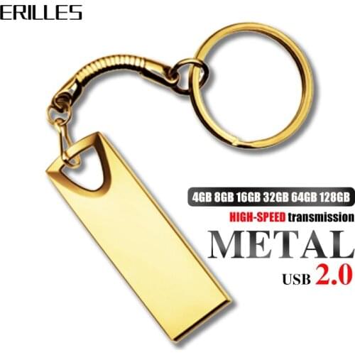 Metal usb flash drive pen drive 64GB 32GB pendrive memory stick 128GB flash disk on key flash usb stick 8GB 4GB real capacity