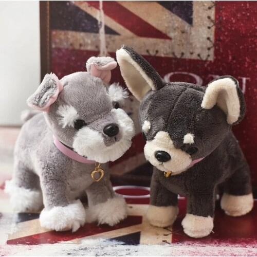 20 30 CM Plush Adorable Chihuahua Schnauzer Pet Dog Simulation Toy Cartoon Animal cute soft lifelike Dog festival Christmas