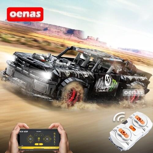 MOC Technic Technique RC Fordly Mustanged Roadster RTR V2 Sports Racing Car Vehicle Model Building Blocks Kid Toys For Boys Gift