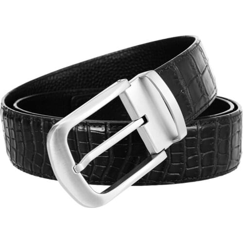 Stainless Steel Belt Buckle Genuine Leather Belts for Men NEW Designer Belt Fashion Waistband for Male