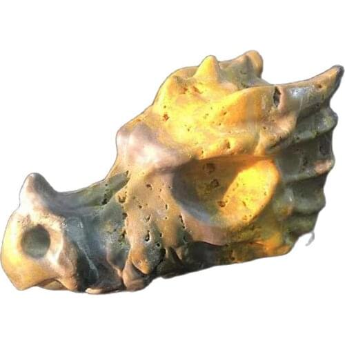 Natural Quartz Crystal Dragon Skull Hand Carved Skull Reiki bumblebee crystal Healing Chakra Stone Home Decoration