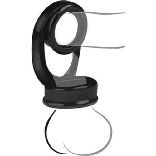 New silicone erection penis double cock Ring ball stretcher restraint male chastity cage delay ejaculation Sex Toy for men