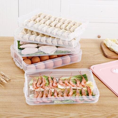 1 tier 24 Grid Egg Box Crisper For Refrigerator Portable Dumpling Box food Container Organizer Convenient Keep Fresh