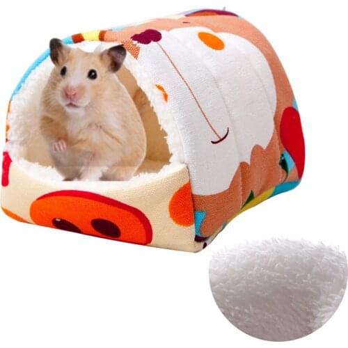 Plush Soft Guinea Pig House Bed Cage for Hamster Mini Animal Mice Rat Nest Bed Hamster House Small Pet Products