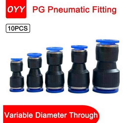 10Pcs PG Air Fitting High Quality Fittings for Hose 4-12MM Male Thread BSP 1/4 " 1/2" 1/8 "3/8" Air Pneumatic Connector