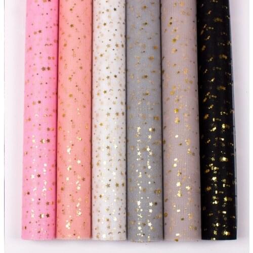 5 yards Stars Moon Hot Stamping Yarn Flowers Packaging Materials DIY Craft Wedding Party Valentines Day Bouquet Gift Boxs Wrap