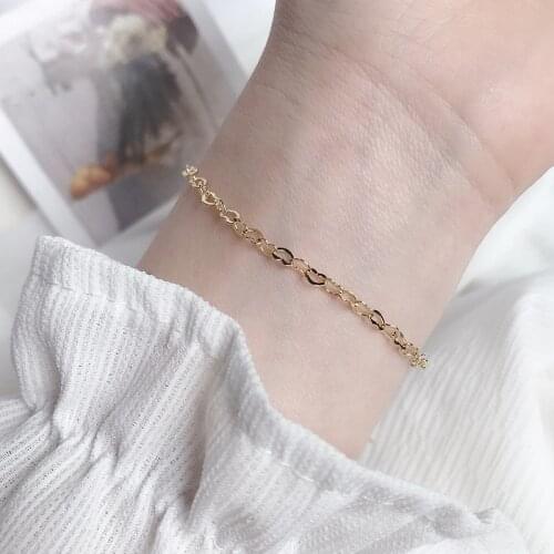 Silvology 925 Sterling Silver Chain Heart Bracelets Elegant Minimalist INS Korea Slim Bracelets for Women Festival Jewelry Gift