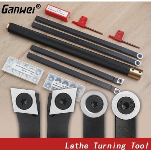 Ganwei Lathe Turning Tool Disposable blanking knife Carbide Inserts High Hardness Blades with Wrenches Hand Held Woodworking