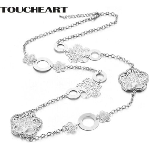 TOUCHEART Custom Gold & Silver Tree of Life Necklaces Pendants For Women Charm Luxury Jewelry Chain Statement Necklace SNE180040