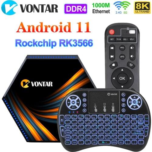 VONTAR Smart TV Box Android 11 DDR4 8GB RAM 128GB 64GB 4GB 32GB Rockchip RK3566 Support Google Assistant Youtube Set top box