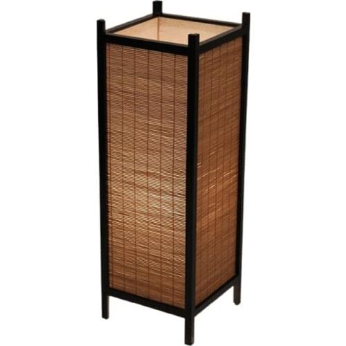 Vintage Handcraft Bamboo Floor Lamp Japan Style Bamboo Light Fixtures Night Standing Lamp Modern E27 Bulb Home Bedroom Decor