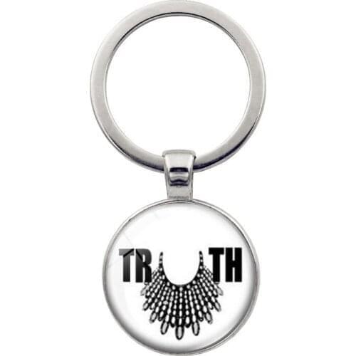 WG1pc Justice Ginsberg Ruth Bader Ginsberg RBG Glass Ball Time Gem&stone keychain keyring For Women Bag Pendant Jewelry