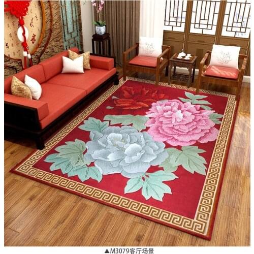 Japan style 100% wool Carpets For Bedroom hallyway European Style Area Rug Carpet Floor Door Mat Delicate Red Thicken carpets