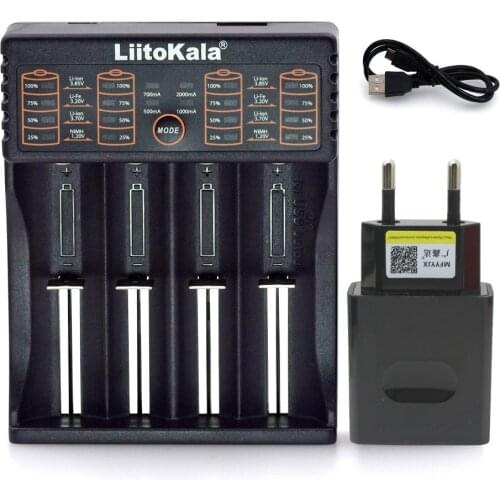 LiitoKala Lii-402 18650 Battery Charger For 26650 16340 RCR123 14500 AA AAA LiFePO4 3.7V Ni-MH Ni-Cd Rechareable Battery lii202
