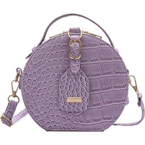 Female Crossbody Bag Fashion Alligator Women Shoulder Bag Circular Hard Pu Leather Handbags for Woman Versatile Shopping Party