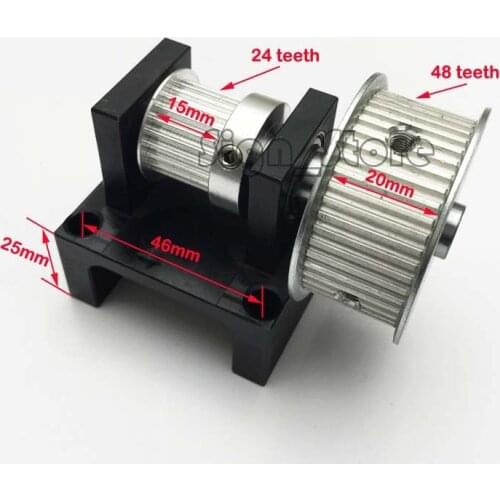 XL ( 2:1 ) Timing Belt Pulley Teeth ( 24 : 48 ) DIY Laser CNC Router Engraving and Cutting Machine Free Shipping