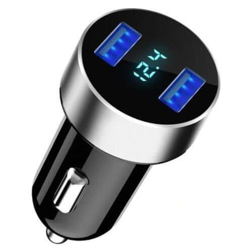 100pcs Car Charger Cigarette Lighter Dual USB Intelligent Fast-Charging Head Multi-Function HY-36
