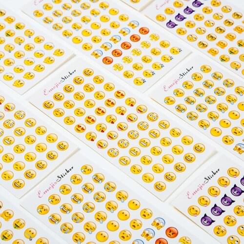 12 sheets/set Smiley stickers Popular student stationery stickers Childrens stickers Funny smiley stickers