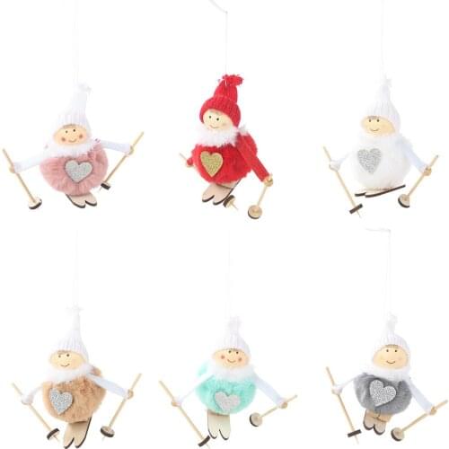 24 PCS Christmas Home Decor Cute Angel Ski Dolls Navidad Hanging Pendant Xmas Tree Ornament New Year Gifts for Kids Wholesale XB