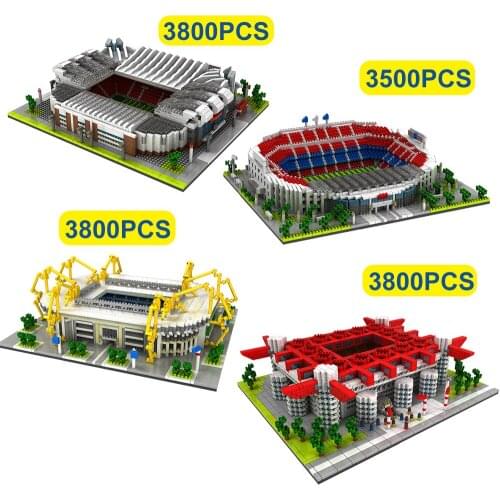 3800Pcs Famous Architecture Building Blocks Football Field Model World Classic City Bricks Model Kids Toys Gifts