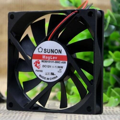 8CM 8015 DC 12V ME80151V1-000C-A99 1.96W 2-line Ultra Thin Mute Radiator Cooling Fan