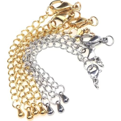 9/10/11/12/13mm 3pcs/Lot Stainless Steel Lobster Clasps Tone Extension Tail Chain Connector DIY Jewelry Making Bracelet Necklace