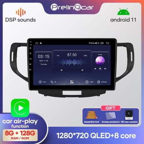 Prelingcar Android 10.0 2 Din Car Radio Multimedia Video Player Navigation GPS For Honda Accord 8 Acura TSX 2008 09 10 12 DPS