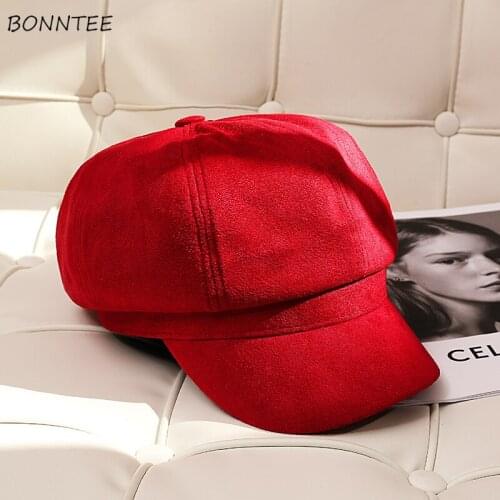 Berets Women Caps Autumn Womens Beret Hat Stylish Retro BF Style Chic Popular Pure Temperament Lady Hot Sale Adult Charm College
