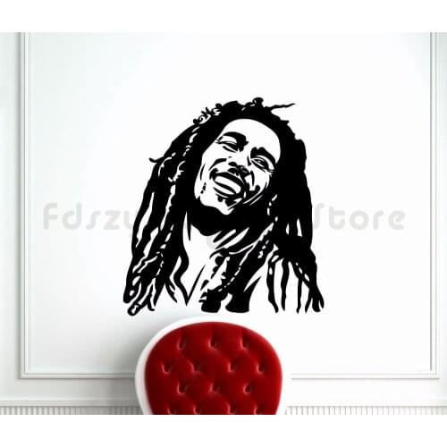 Bob Marley Wall Decal Vinyl Stickers Reggae Music Star Wall Sticker Home Art Decor Removable Vinyl Bob Marley Wallpaper Q451