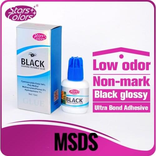 Fast Dry Black Diamond Invisible Eyelash Glue Low Odor No Toxic Low Stimulate Professional Dark Eyelash Extension Adhesive 15ml