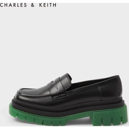 CHARLES＆KEITHNew Arrival for Winter2020CK1-70380846Womens personality fashion shoes hit color platform shoes loafers