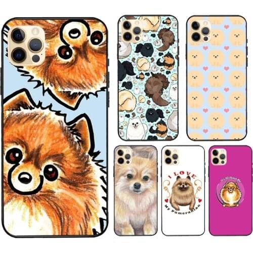 Pomeranian Watercolor Dog For iPhone 12 Pro Max mini Case For iPhone 11 Pro Max XS X SE 2020 7 8 Plus XR Cover