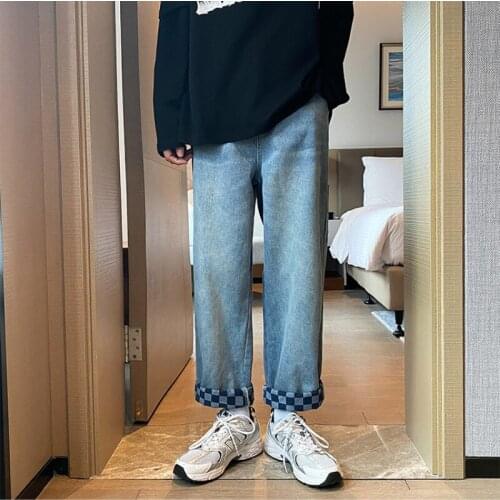 Black Jeans Mens Street Wear Cargo Pants Mens Jeans Pants Slim Fit Distressed Jeans Goth Clothes Hip Hop Pants