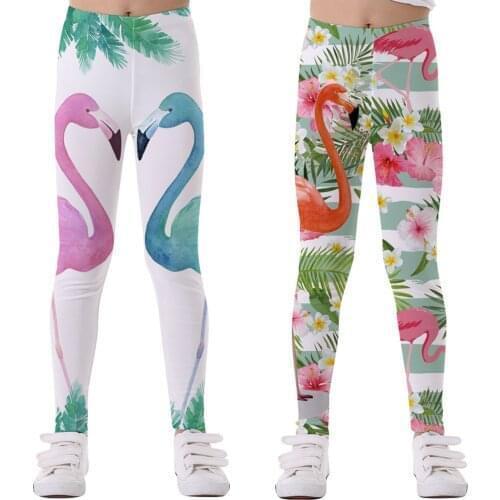 Children Girls Ballet Dance Tights Kid Shiny Leggings Gymnastics Dance Ballet Pantyhose Lovely Flamingos Flower Pattern Leggings