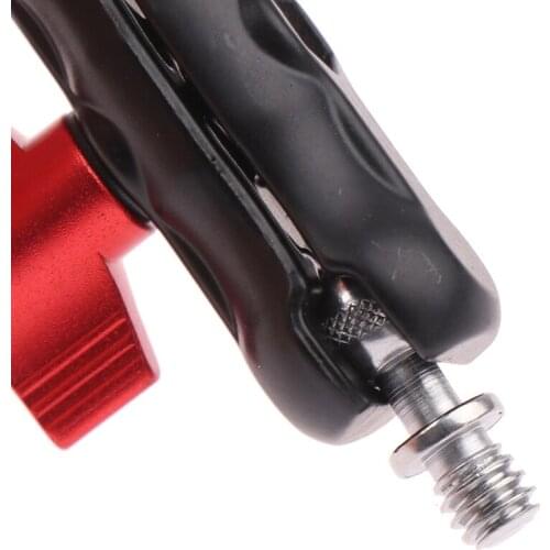 Double Ball Head Shoe Mount Adapter Magic Arm 1/4" Screw Portable GPS Phone LCD Monitor DV Video Light