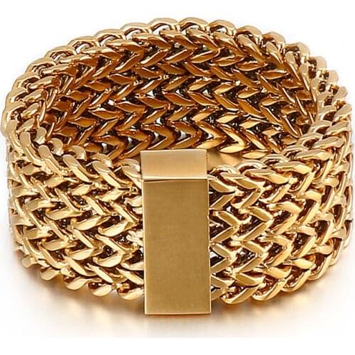 European and American fashion stainless steel jewelry wholesale personality trend titanium steel fish scale mesh mens ring